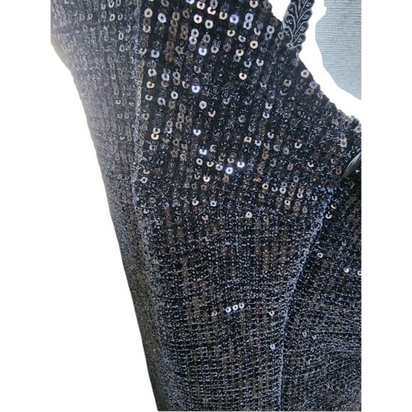 Sky Plus Black Sequin Minidress Size 2X Bodycon Lined - Picture 5 of 9